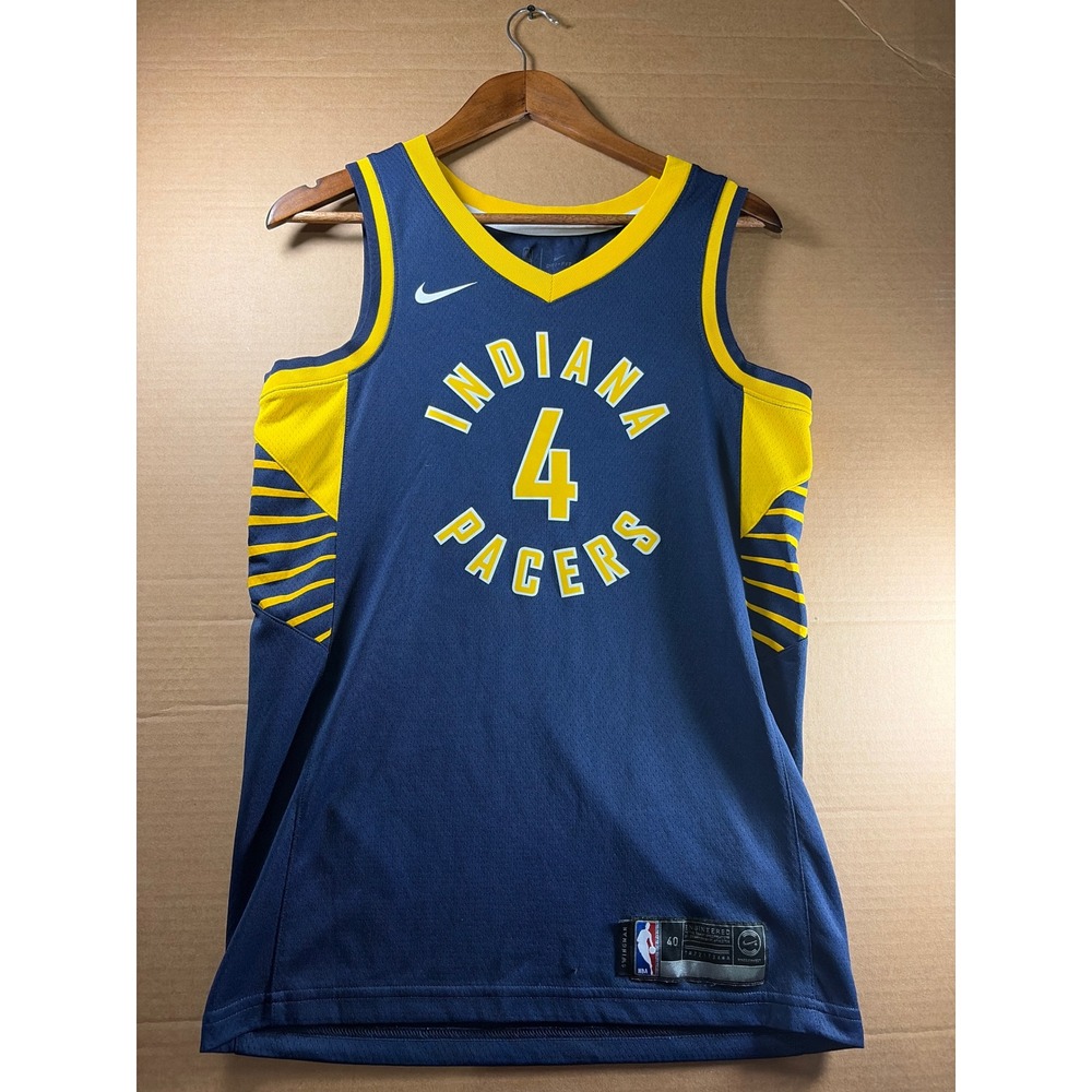 Nike Indiana Pacers Jersey Mens Small 40 Blue Victor Oladipo 4 Swingman Dri-Fit